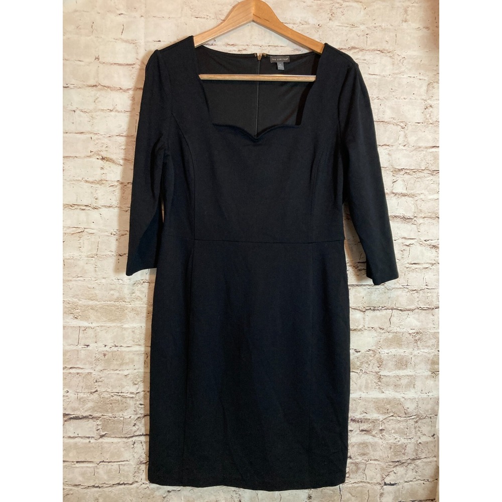 The Limited Dress Women Petite Large Black LBD Scalloped Sweetheart Neck Capsule